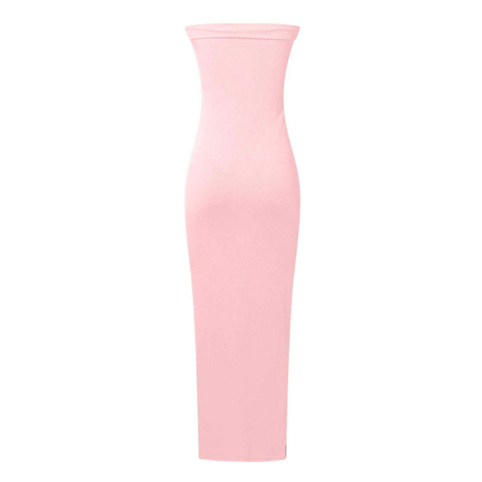 thumbnail image 5 of Vestido largo sin tirantes para mujer: elegante vestido de cóctel con abertura lateral, tejido de poliéster, vestido para invitada de boda, tallas S-XXL, contorno de pecho 73-99 cm., 5 of 5